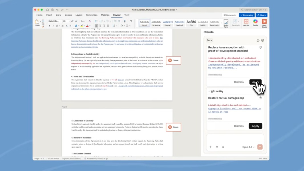 Anthropic, Claude for Word 베타 출시... MS Office 3종 통합 완성