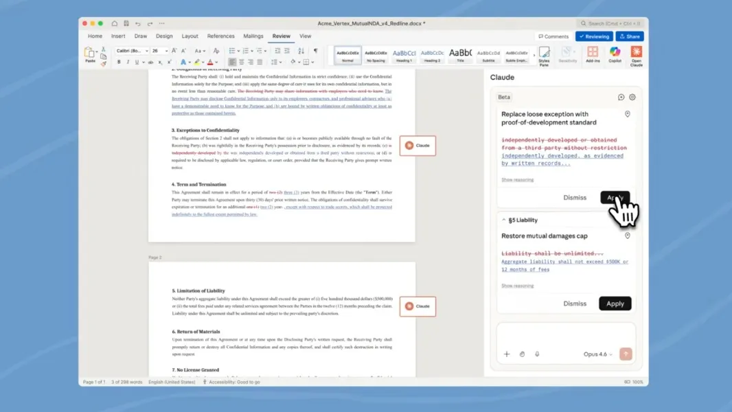 Anthropic, Claude for Word 베타 출시... MS Office 3종 통합 완성
