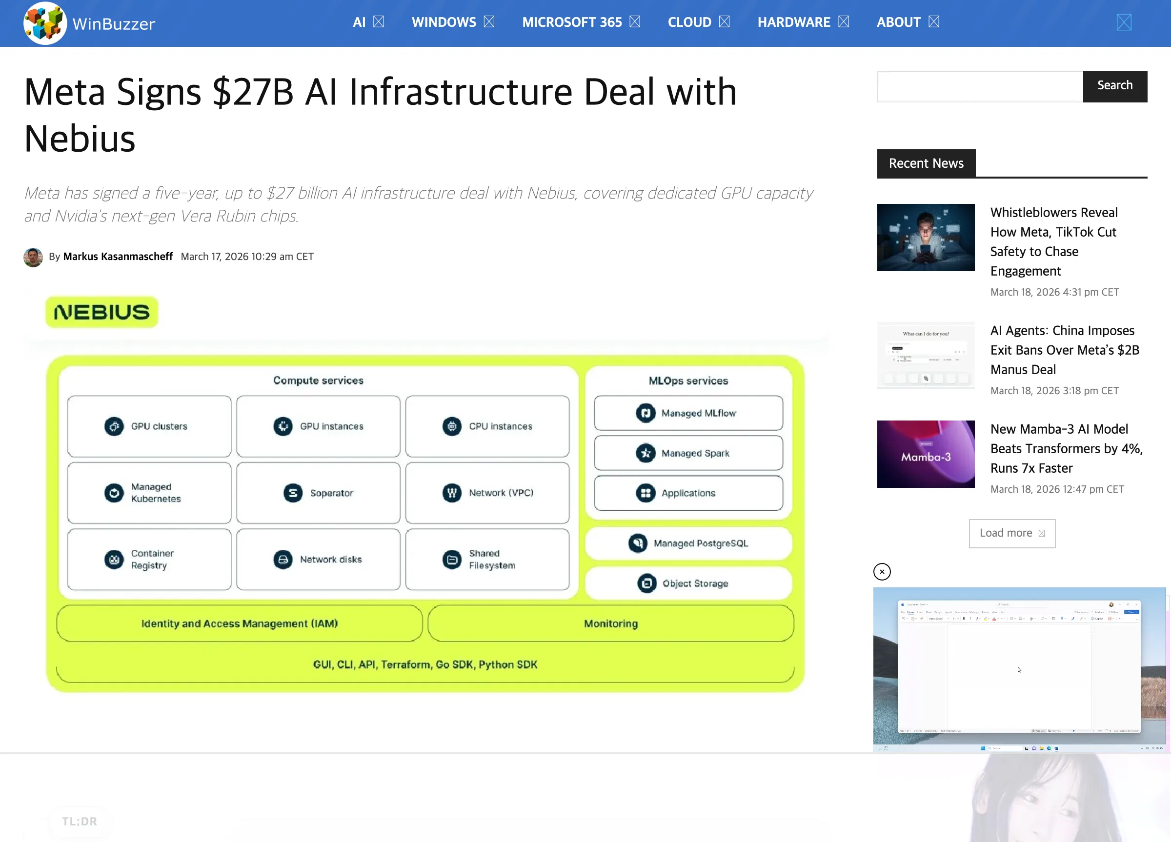 메타, 네비우스와 270억 달러 AI 인프라 계약